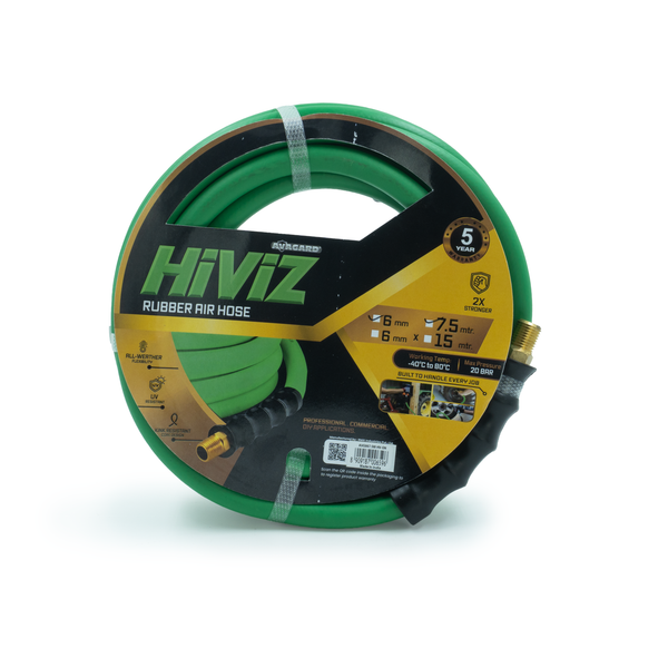 Avagard Rubber Air Hose 06MM x 7.5M - High Viz Green