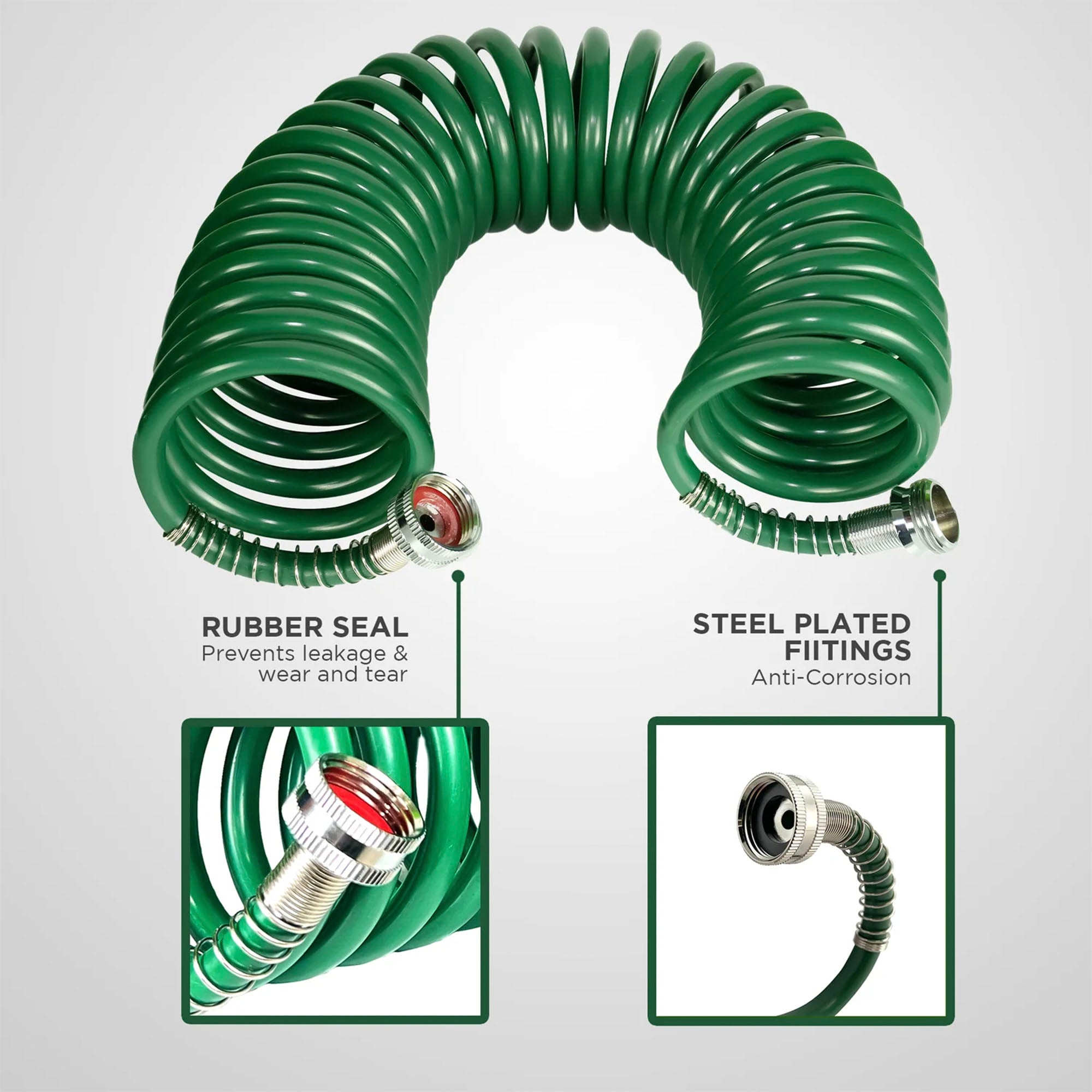 Avagard Recoil Water Hose 3/8" x 25'- Green