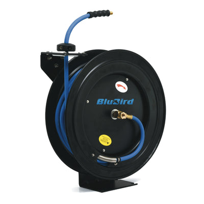 BluBird Rubber Air Hose Reel 10MM x 15M - Black