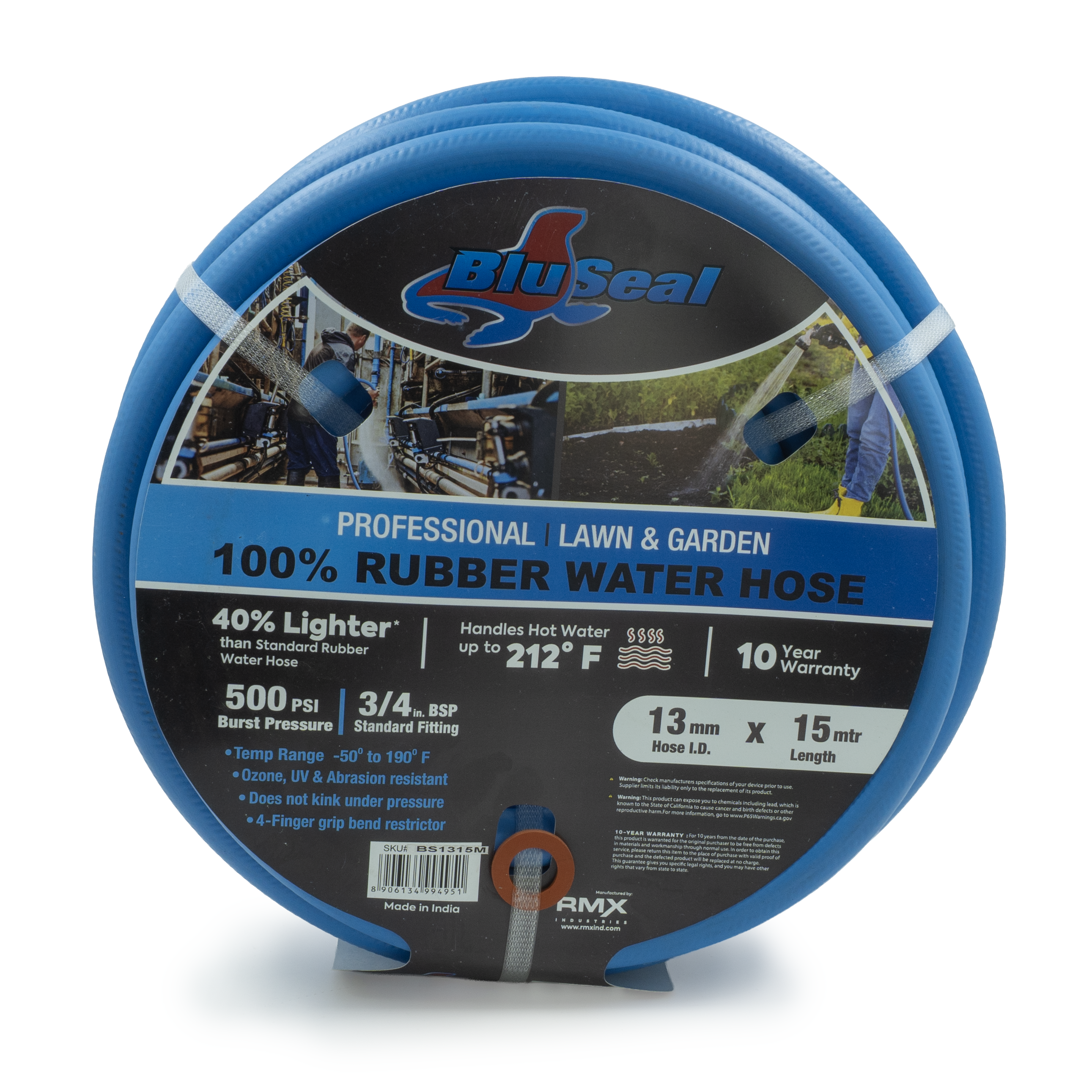 BluSeal Rubber Water Hose 13MM x 15M