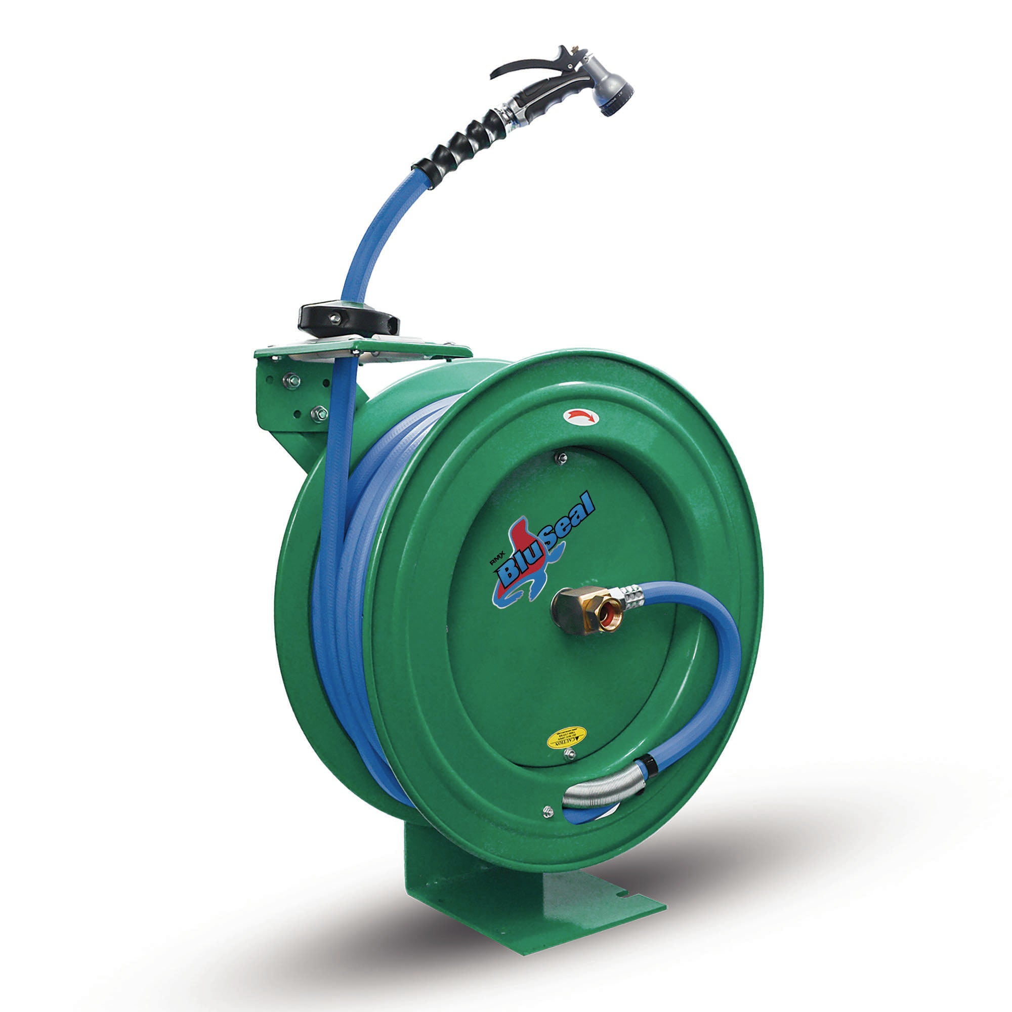 BluSeal Water Hose Reel-HD 13MM x 15M  Including Spray Nozzle - Green