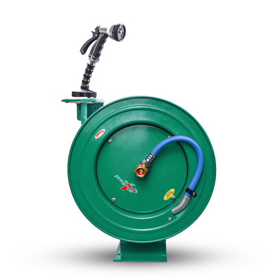 BluSeal Water Hose Reel-HD 13MM x 15M  Including Spray Nozzle - Green