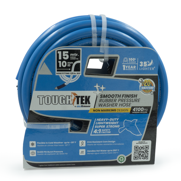 ToughTek Rubber Pressure Washer Hose 10MM x 15M Kevlar Braided