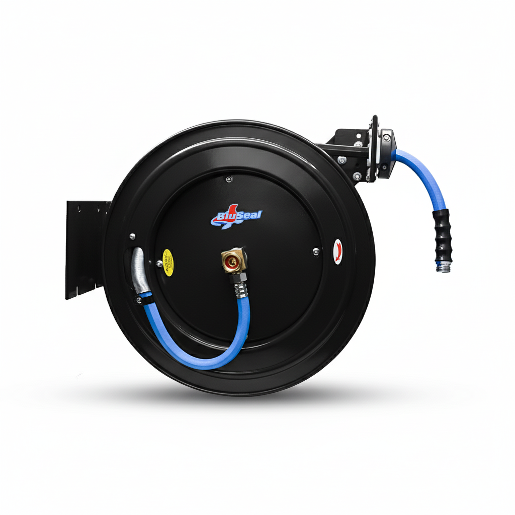 BluSeal Water Hose Reels (Single Arm) 13MM x 15M with Spray Nozzle