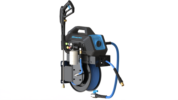 Humpback Pressure Washer Hose Reel 06MM x 15M - In-Bulit Pressure Pump 2600 PSI Including Foam Canon, Gun and Accessories