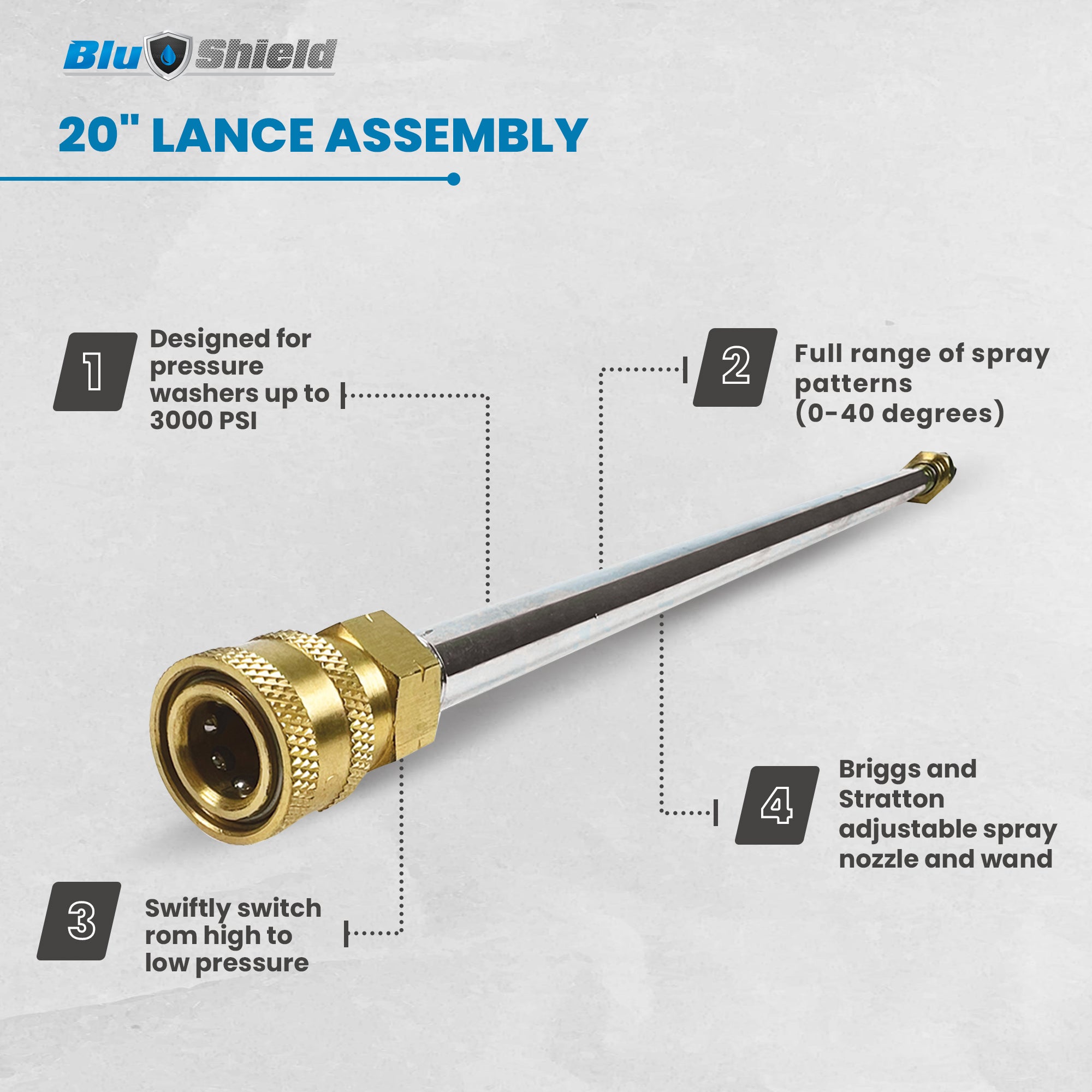 BluShield 18" Lance Assembly with Hi-Lo #3.5 X M22